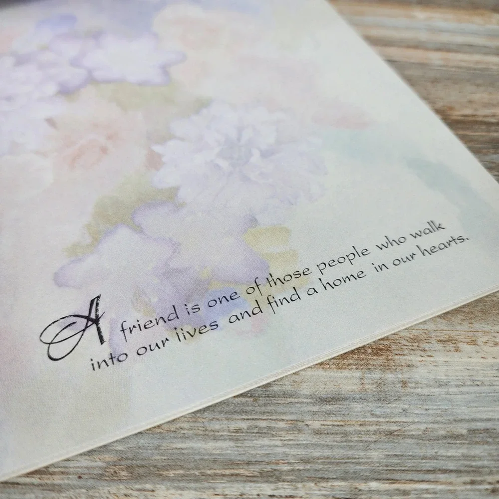Vintage 1990 C.M. Paula Co A Friend Is Floral Stationery Pad 5.5x8.5 ASP457